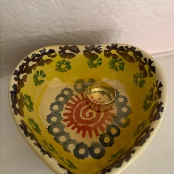 Vintage Italian Pottery Heart Bowl /Trinket Dish Set-2 - Picture 6 of 6